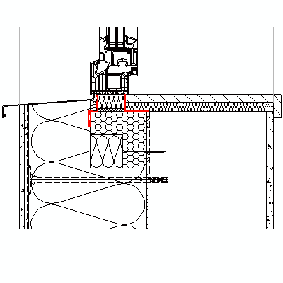 předsazená montáž okna - ostění - typ 3 profil 120 mm